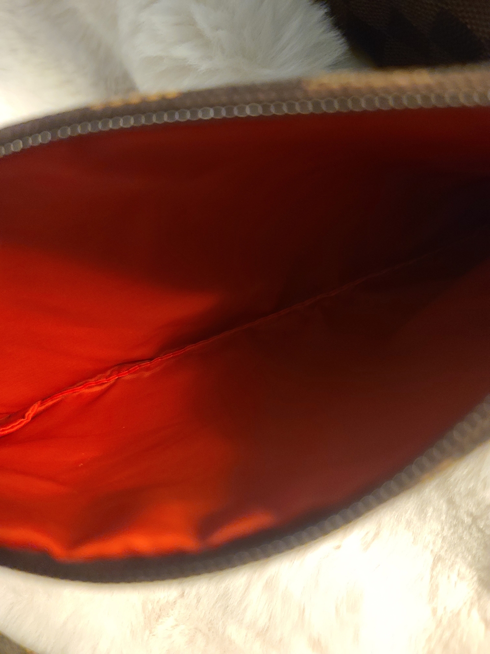 Brown Checkered Cosmetic Pouch Set with Wristlet - Picture 9 of 10